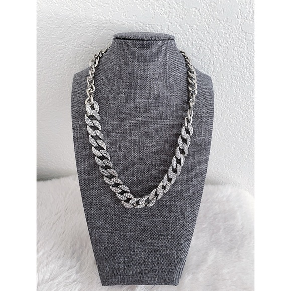 Vintage Inlaid Rhinestone Cuban Chain - Picture 2 of 3